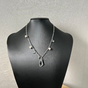 Swarovski necklace, silver necklace, chain necklace, crystal necklace, beaded necklace, minimalist jewelry, Swarovski chain necklace