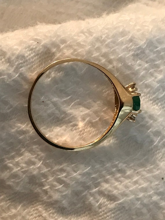 NEW! 1980’s Natural EMERALD & DIAMOND Ring, .30ct… - image 5