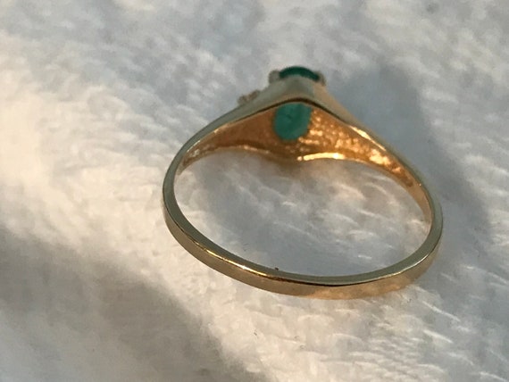 NEW! 1980’s Natural EMERALD & DIAMOND Ring, .30ct… - image 4