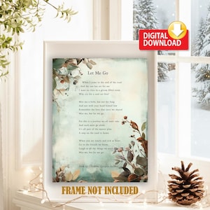 Funeral Poem, Elegant Eulogy Print: Keep the Memory Alive with Miss Me But Let Me Go Poem, Digital Download