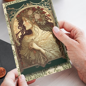 20 Art Nouveau cards, Altered Art, Clip Art tags, Printable kit, Digital Download, Alphonse Mucha, William Morris, Vintage style Ephemera,