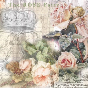 Impression instantanée Téléchargement numérique des fées des fleurs dans un style vintage pour les journaux indésirables et les pages de scrapbook