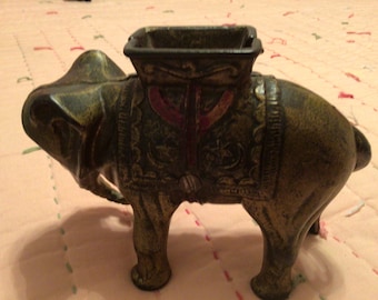 Vintage cast iron circus elephant bank