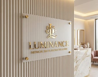 Custom Frosted Acrylic 3D Wall Sign, Laser-Cut Logo for Office Reception
