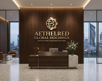 Custom Brushed Gold Metal Logo Sign, 3D Titanium Steel Wall Letters for Law Firm Office