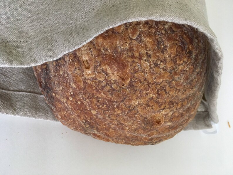 Linen Bread Bag Bread Storage Zero Waste Reusable Bread image 2