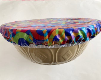 Extra Large Bowl Covers Choice of Fabric, Zero Waste, Laminated Bowl Covers, Laminated Cotton, Washable, Retro
