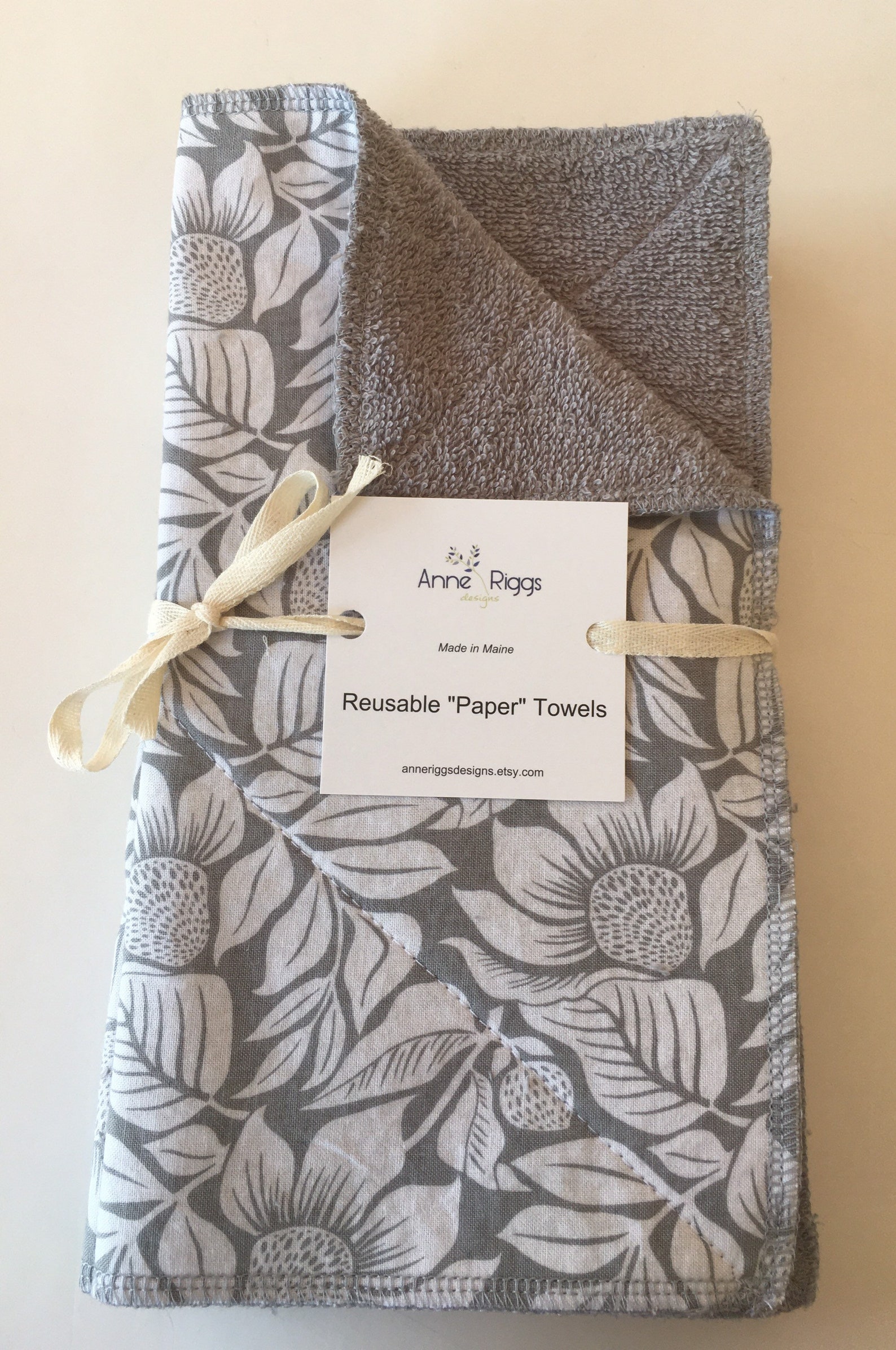 HALF SETS GREY 6 Cloth Paper Towels Grey Terry Unpaper Etsy