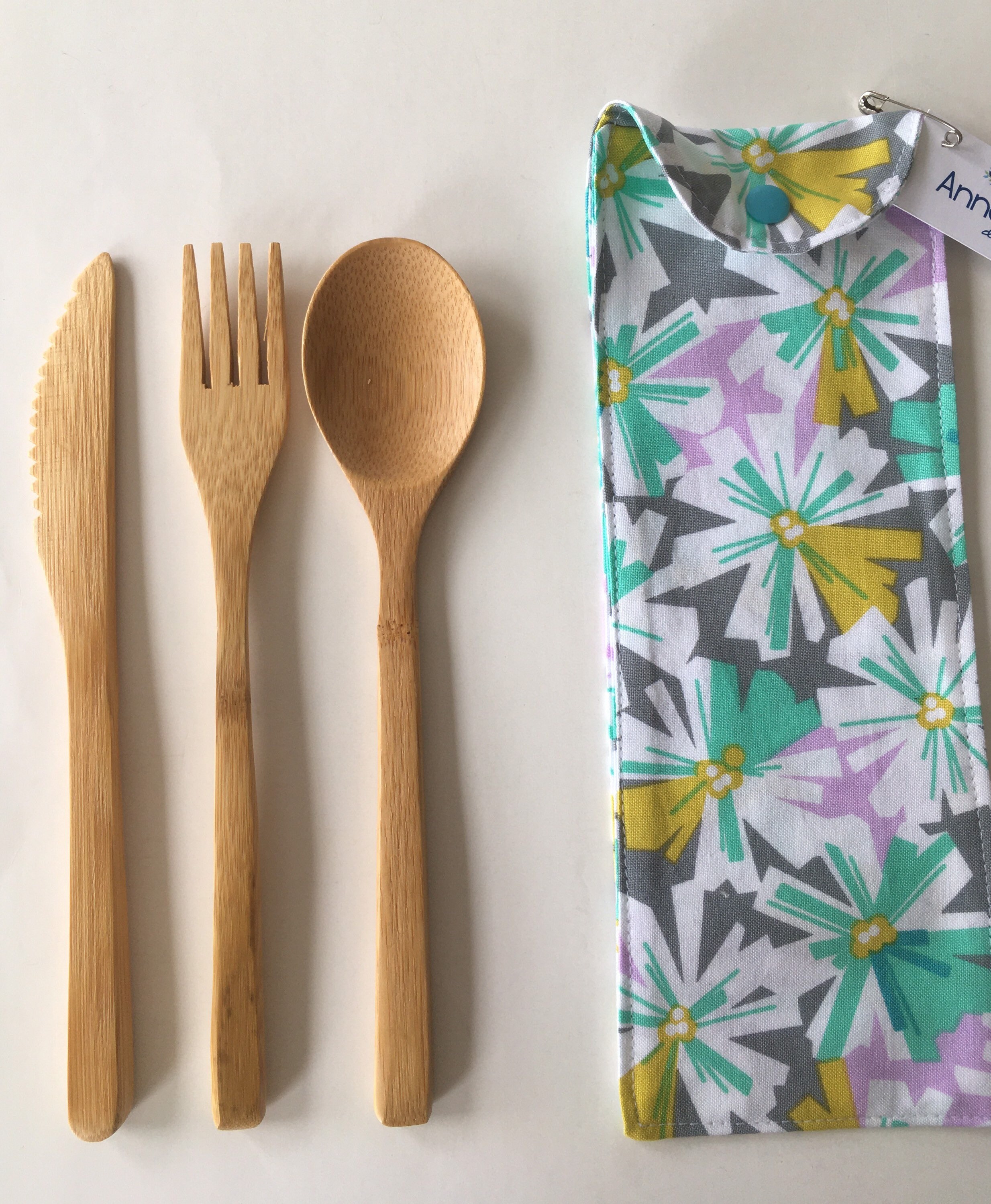 Bamboo Cutlery Pouch Cutlery Pouch Silverware Pouch Cutlery Etsy