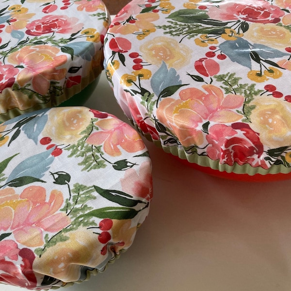 Sustainable Gift, Reusable Bowl Covers, Laminated Bowl Covers, Bowl Cover Sets