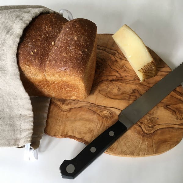 Broodzak van natuurlijk linnen, herbruikbare keukenopberger, cadeau voor thuisbakker
