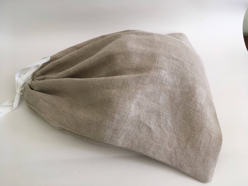 Linen Bread Bag Bread Storage Zero Waste Reusable Bread image 5