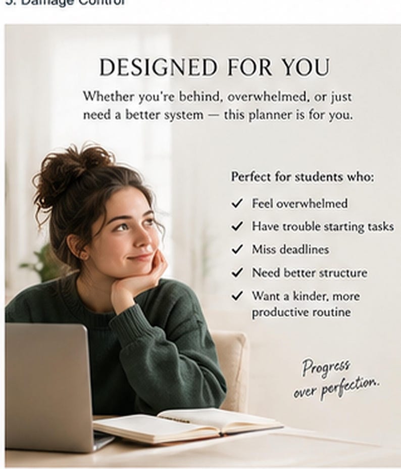 ADHD College Planner Printable PDF, Student Assignment Tracker ...