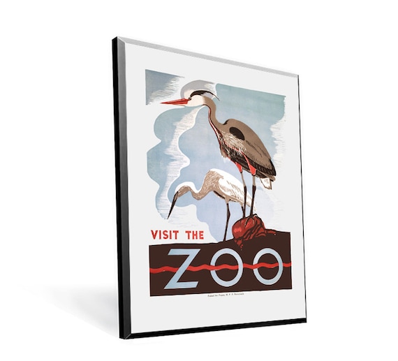 1936 Visit the Zoo 24x32 Classic WPA Art Poster Storks