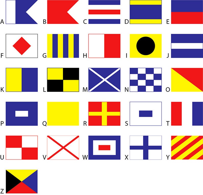 Personalized Nautical Flags Name Sign 10 x 5 Etsy