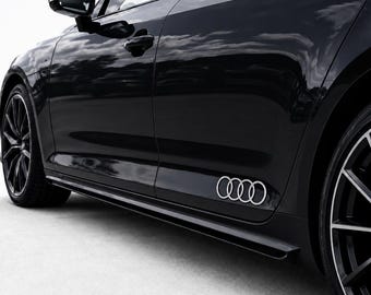 2 pegatinas con el logotipo de los aros de Audi / Pegatinas de vinilo impermeables para coche / Gráficos para carrocería, ventanas y puertas exteriores
