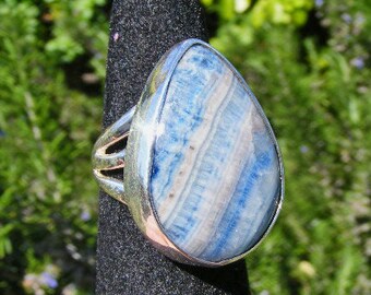 Blue Scheelite Ring Size 7