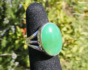 US Size 9.25 Chrysoprase Jewelry Metaphysical Stunning Chrysoprase Rings