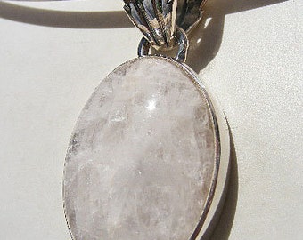 NATROLITE PENDANT, High Polished Natrolite, Chatoyant, Rare and Unusual, Sterling Silver