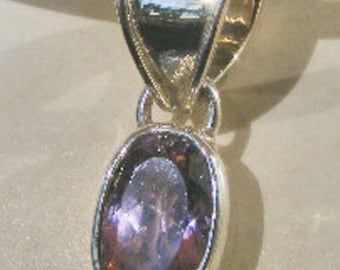 KUNZITE PENDANT, Faceted Cut Kunzite, Beautiful, Delicate Pink, Stone Of Emotion, Unconditional Love, Sterling Silver