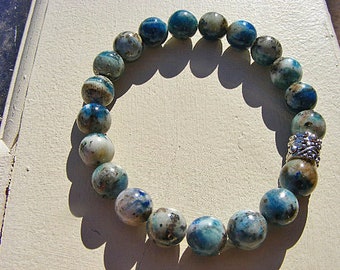 Hackmanite UV Reactive Fluorescent Gemstone Blue Hackmanite, 10mm Round AA Quality Beads, On Strech Cord
