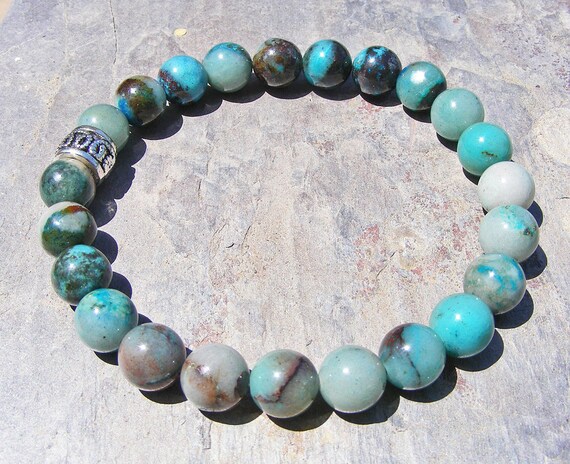Cuprite Bracelet On Stretch Cord High Polished Copper Minerals Chrysocolla Gem Silica Shattuckite