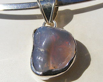 OPAL PENDANT, Australian Blue And Yellow Opal, Sterling Silver