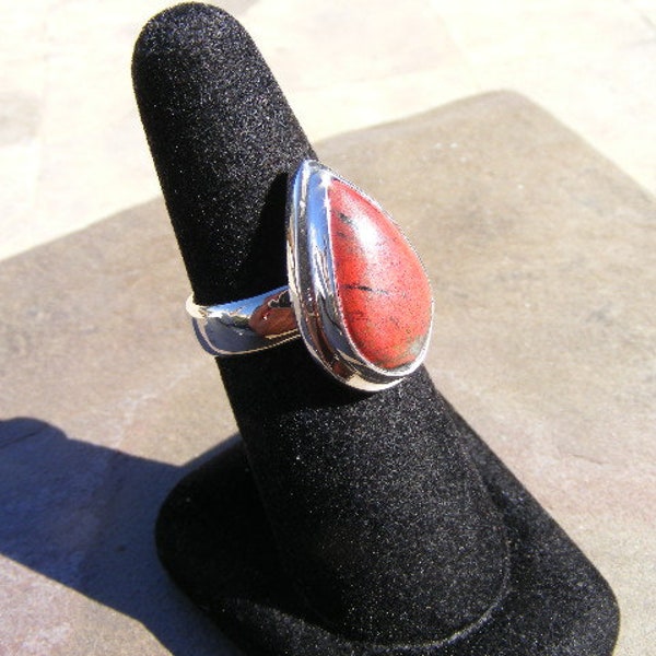 SONORAN SUNRISE Ring, AA Quality, Size 8, Vibrant Natural Stone, Chrysocolla, Cuprite, Tenorite, Sonoran Sunset, Sterling Silver