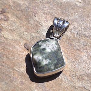 PRESELI BLUESTONE, Pendant, Stonehenge Stone, Beautiful Earthy Tones, Sterling Silver