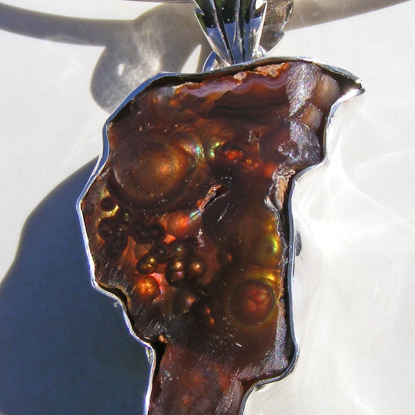 Fire Agate Pendant - Etsy