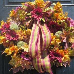 Fall Autumn Door Wreath, Thanksgiving Harvest Wreath, Fall Foliage Front Door Decor, Rustic Farmhouse Wreath, Fall Wreaths, Free Shipping