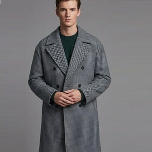 Men's Wool Overcoat Sewing Pattern, Drop Shoulder Duster Jacket (2XS-5XL)