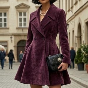 Fit Flare Coat Dress Sewing Pattern, Double Breasted Blazer, Swing Skirt (Digital PDF)