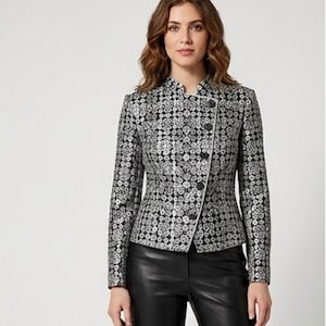 Mönster för asymmetrisk kavaj med knappar, helfodrad, 2XS-5XL (digital nedladdning)