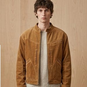 Schnittmuster für eine Herren-Jeans-Bikerjacke, mit sichtbarem Reißverschluss am Rücken, Größen 2XS-5XL (Digitaler Download)