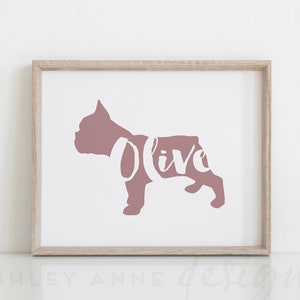 Personalized French Bulldog Art Print: Custom Dog Silhouette