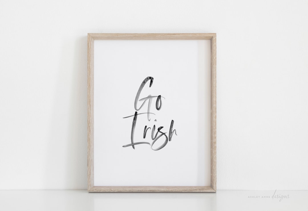 Notre Dame Art Print: Go Irish Typography - Etsy