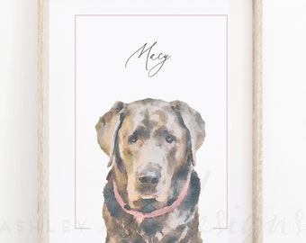 Custom Watercolor Pet Portrait: Dog Memorial Art Print
