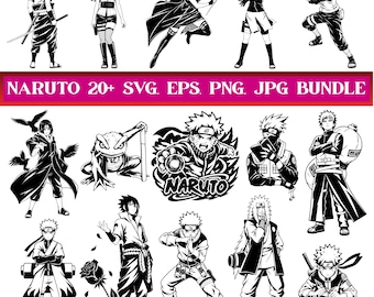 Naruto Anime SVG Bundle, 20+ Character Designs (Digital Download)