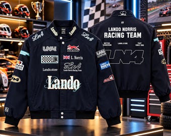 Blouson de course automobile, blouson aviateur noir, veste personnalisée de l'équipe du pilote, t-shirt et cagoule offerts.