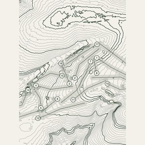 Silverstone Golf Course Print | Topographic Map Wall Art | LIDAR Contour Art