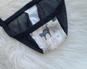 LilNells Hat for Babies with Hearing Aids, Halloween Cat and Ghost Hat, Mesh Hat, Pilot Hat, Hearing aid Hat with Snap Closure, Cochlear