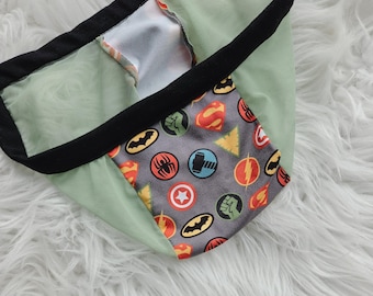 LilNells Hat for Babies with Hearing Aids, Marvel Syper Hero Mesh Hat, Hat with Snaps and Mesh Sides, Hearing aid Hat with Snap Closure
