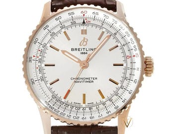 Vintage Breitling Navitimer Automatic Men's Watch White Dial Swiss Style