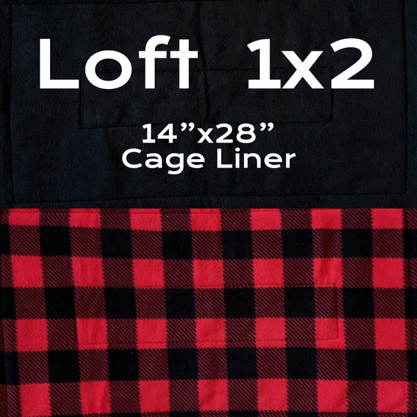 1x2 C&C Fleece Cage Liner - Loft - Red Buffalo Check and Black