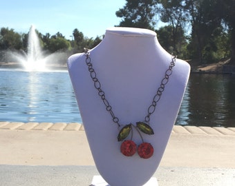 Cherries on Chain Necklace