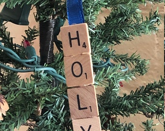 Scrabble Tile Christmas Tree Ornaments