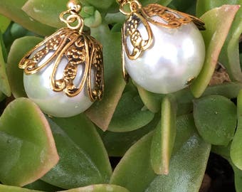 Faux Pearl Drop Earrings