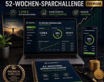 52-Week Savings Challenge PDF | Savings Plan Template | Money Saving Challenge | Financial Planner | Building an Emergency Fund | Budget Workbook