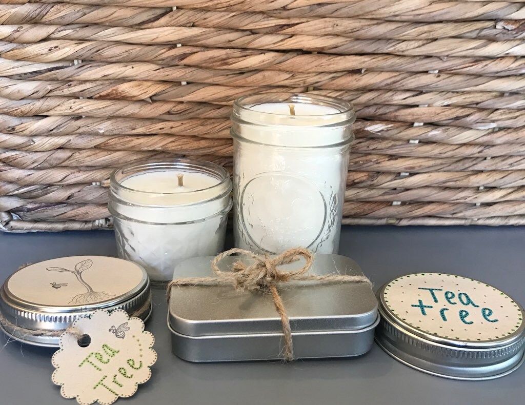 Tea Tree Candle Set. Essential Oil Soy Wax Candles. Set of 3 Etsy